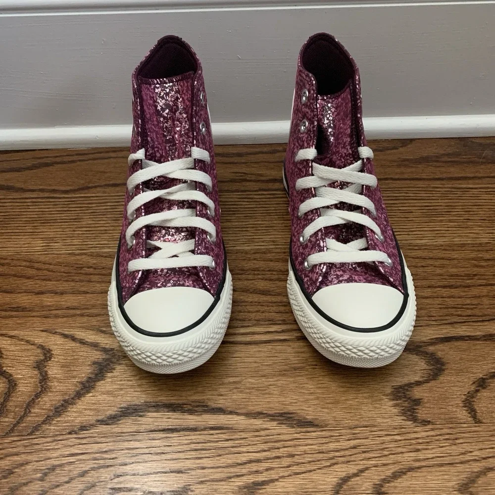 Converse Chuck Taylor Orchid Abyss Glitter Women's All Star Hi Shoes Size 6.5